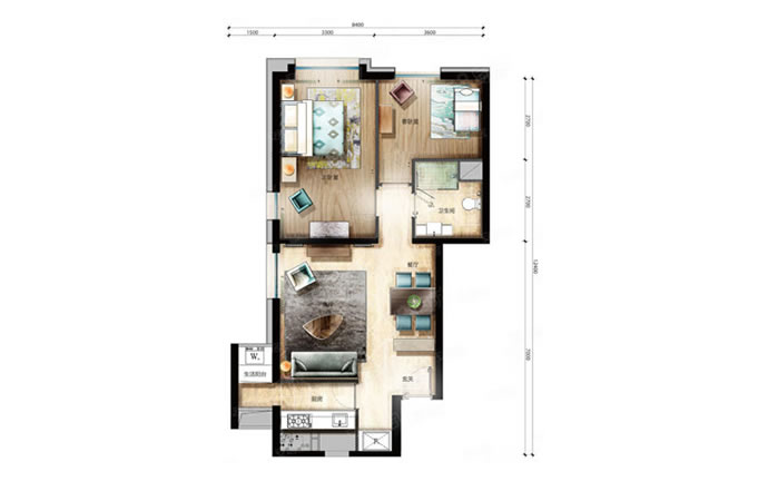 八斗建面89㎡两居