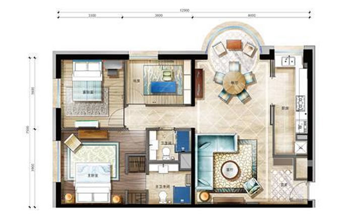 八斗建面125㎡三居