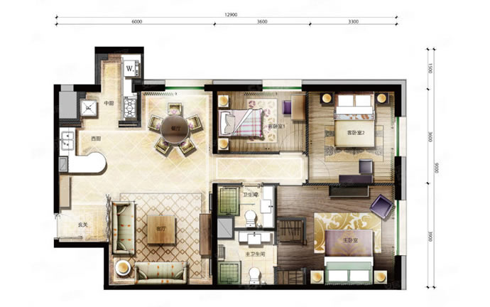 八斗建面116㎡三居