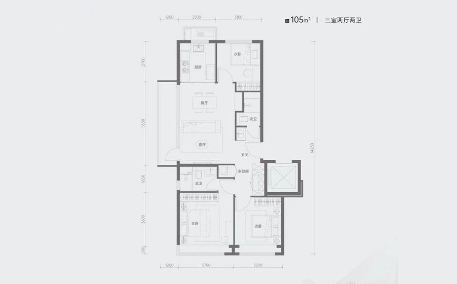 保利天汇3室2厅2卫