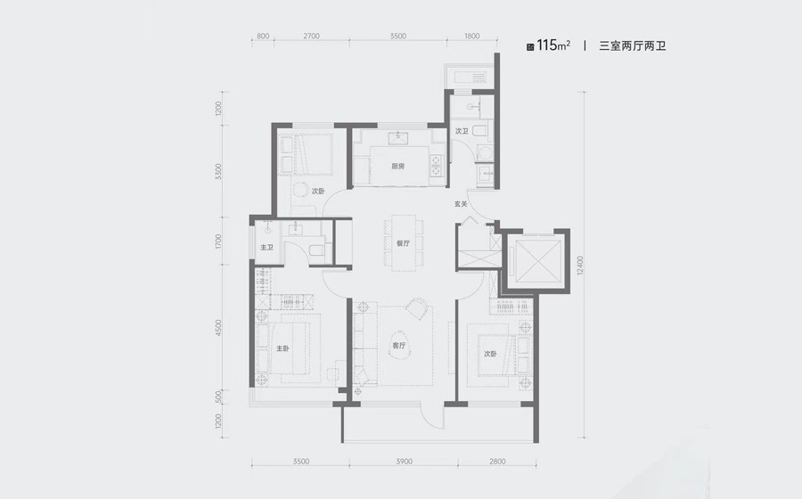 保利天汇3室2厅2卫