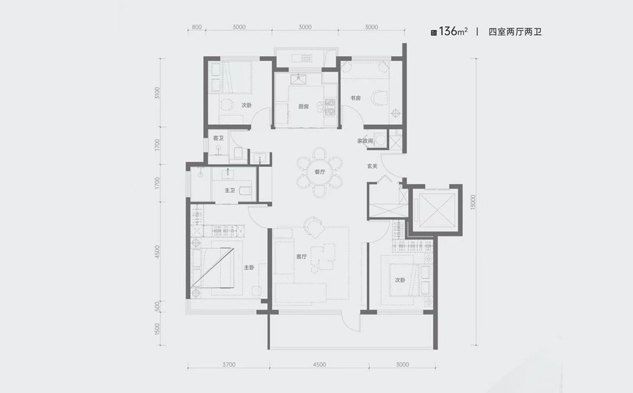 保利天汇4室2厅2卫