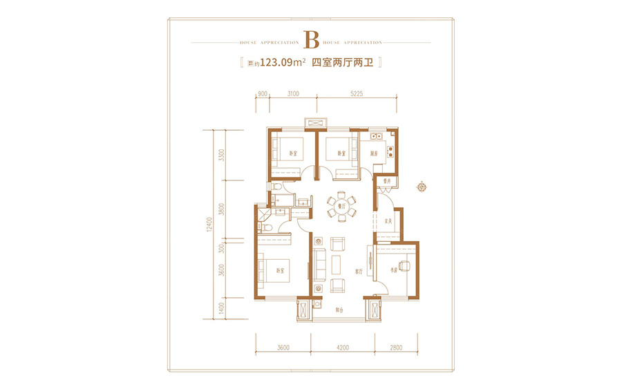 北科建翡翠华府4室2厅1卫