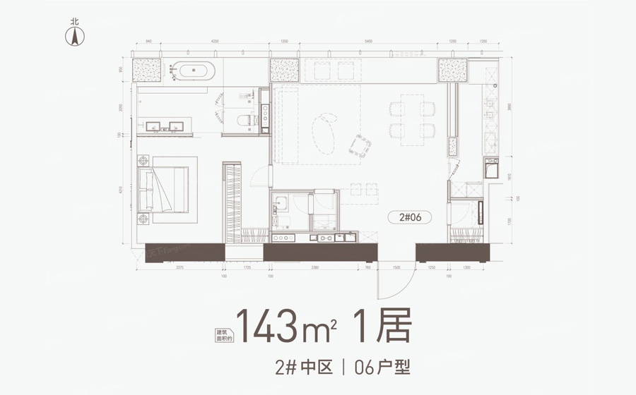 万科大都会滨江N21室1厅2卫1厨