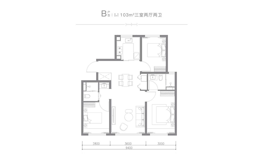 华曦府3室2厅2卫