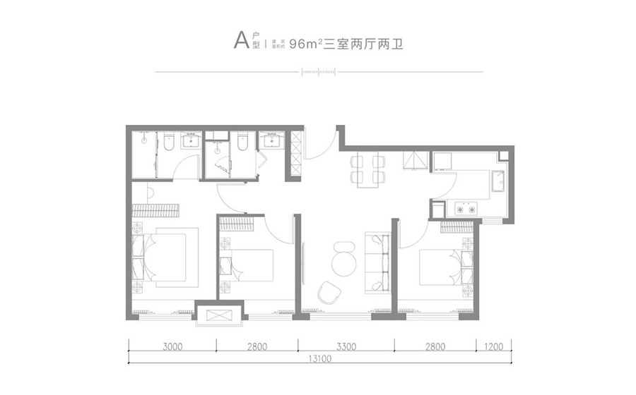 华曦府3室2厅2卫