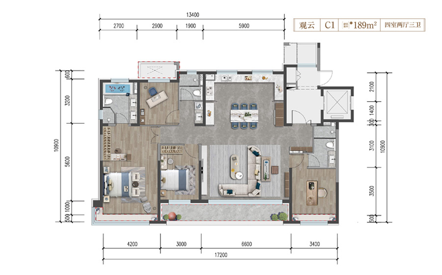 建发观云4室2厅3卫