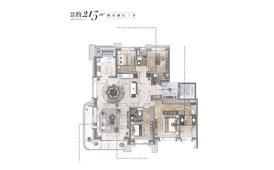 世茂北京天誉4室2厅3卫