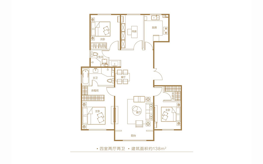 首创远洋禧瑞天著4室2厅2卫