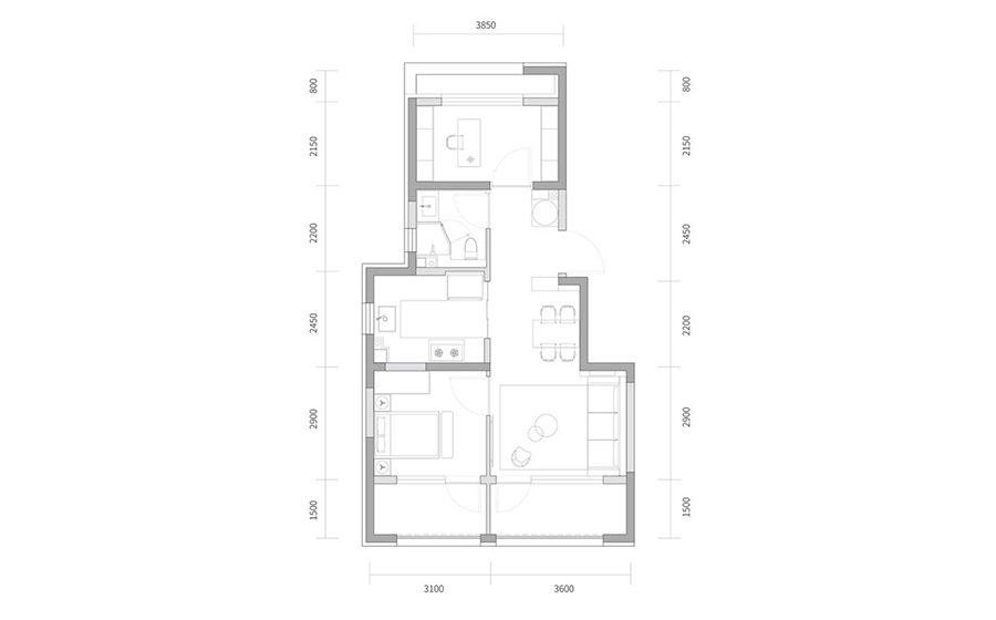 中建璞园2室2厅1卫